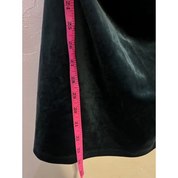 Abercrombie & Fitch Emerald Green Velvet Ruched Mock Neck Mini Dress Paloma long - Picture 6 of 8